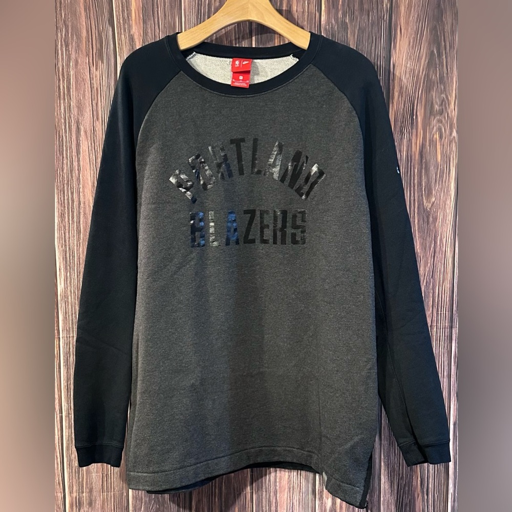 Nike Portland Blazers Charcoal and Black Side Zip Sweatshirt - Size XL